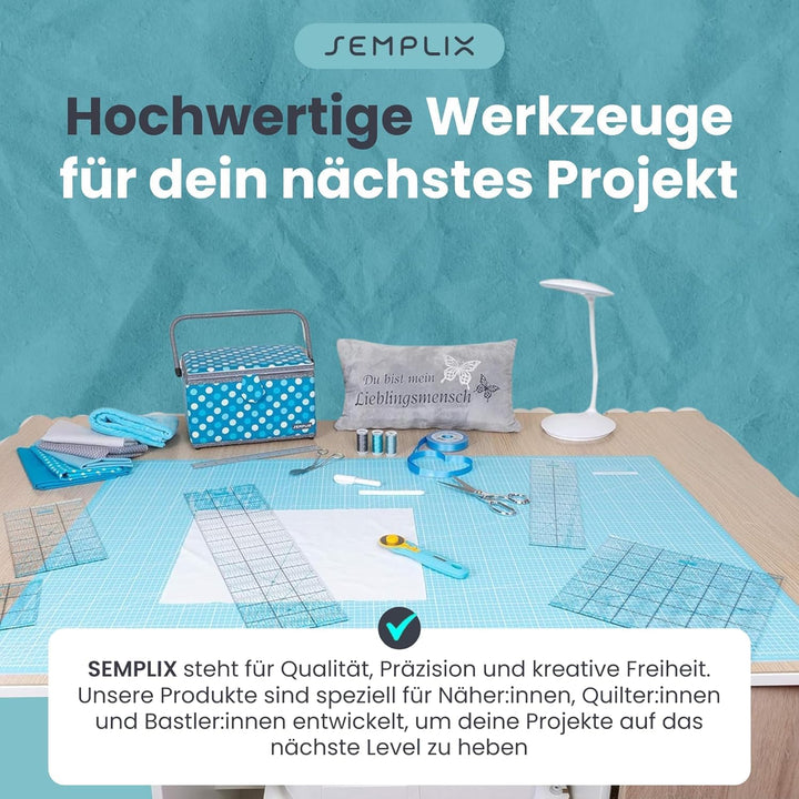 SEMPLIX Selbstheilende Schneidematte A0 in Grün, Rosa, Grau, Türkis, Lila. Ideal fürs Basteln, Nähen