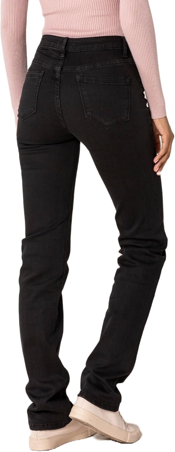 Nina Carter P209 Damen High Waist Tall Jeans Straight Leg Jeanshose mit geradem Beinschnitt Used-Loo