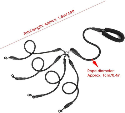 Traktions seil für Haustiere, widerstandsfähiges 4-Wege-Traktionsseil für Hunde Nylon Robustes Halte