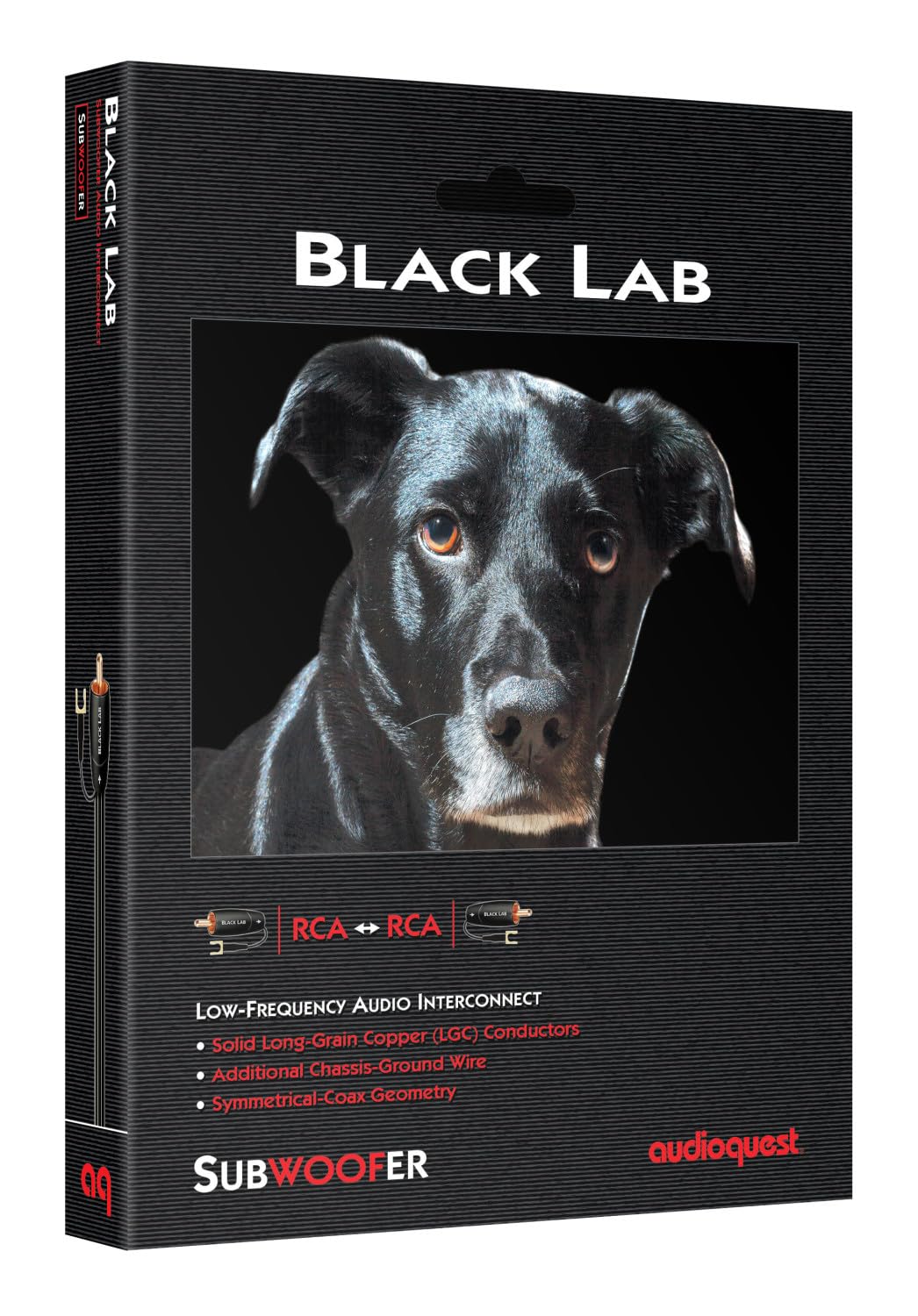 AudioQuest 3m Black Lab Cinch-Kabel, Schwarz - Audiokabel (Cinch, RCA, Kupfer, 3 m)