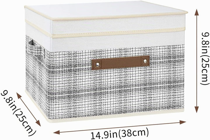 TYEERS Faltbare Aufbewahrungsbox mit Deckel, Stoff, Patchwork-Design, Kisten Aufbewahrung mit Deckel