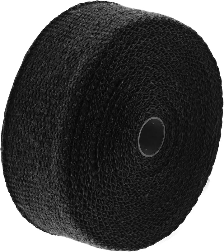 2 Stück Hitzeschutzband Schwarz 15m x 50mm, Basaltfaser Auspuff Hitzeschutzband Motorrad mit 20 Edel