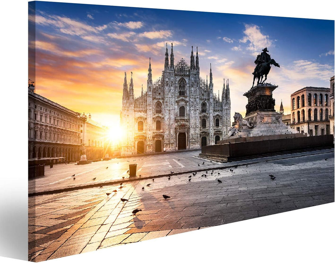 islandburner Bild auf Leinwand Milano Spirit Berühmter Duomo Sonnenaufgang Mailand Europa Bilder Wan