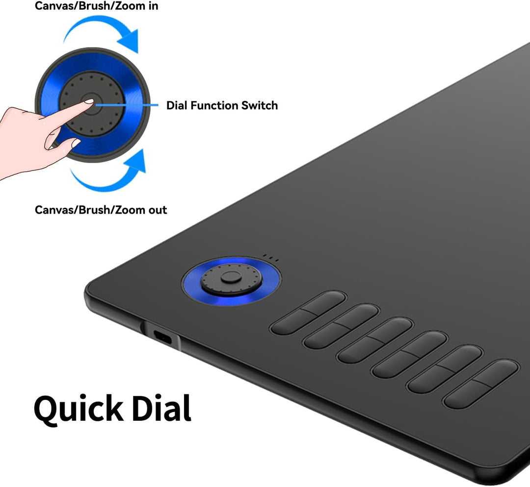 Grafiktablett für PC VEIKK A15 Pro, 10x6 Zoll Zeichentablett mit batterielosem Stift und 12 Express-