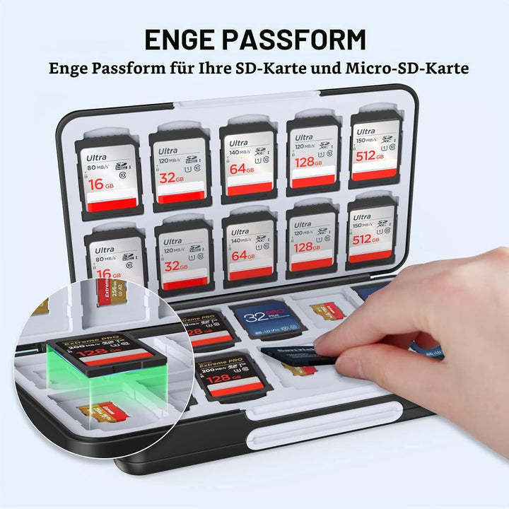 HEIYING Speicherkarten Etui für SD Karten und Micro SD Karten,tragbarer SD SDHC SDXC Micro SD Karten