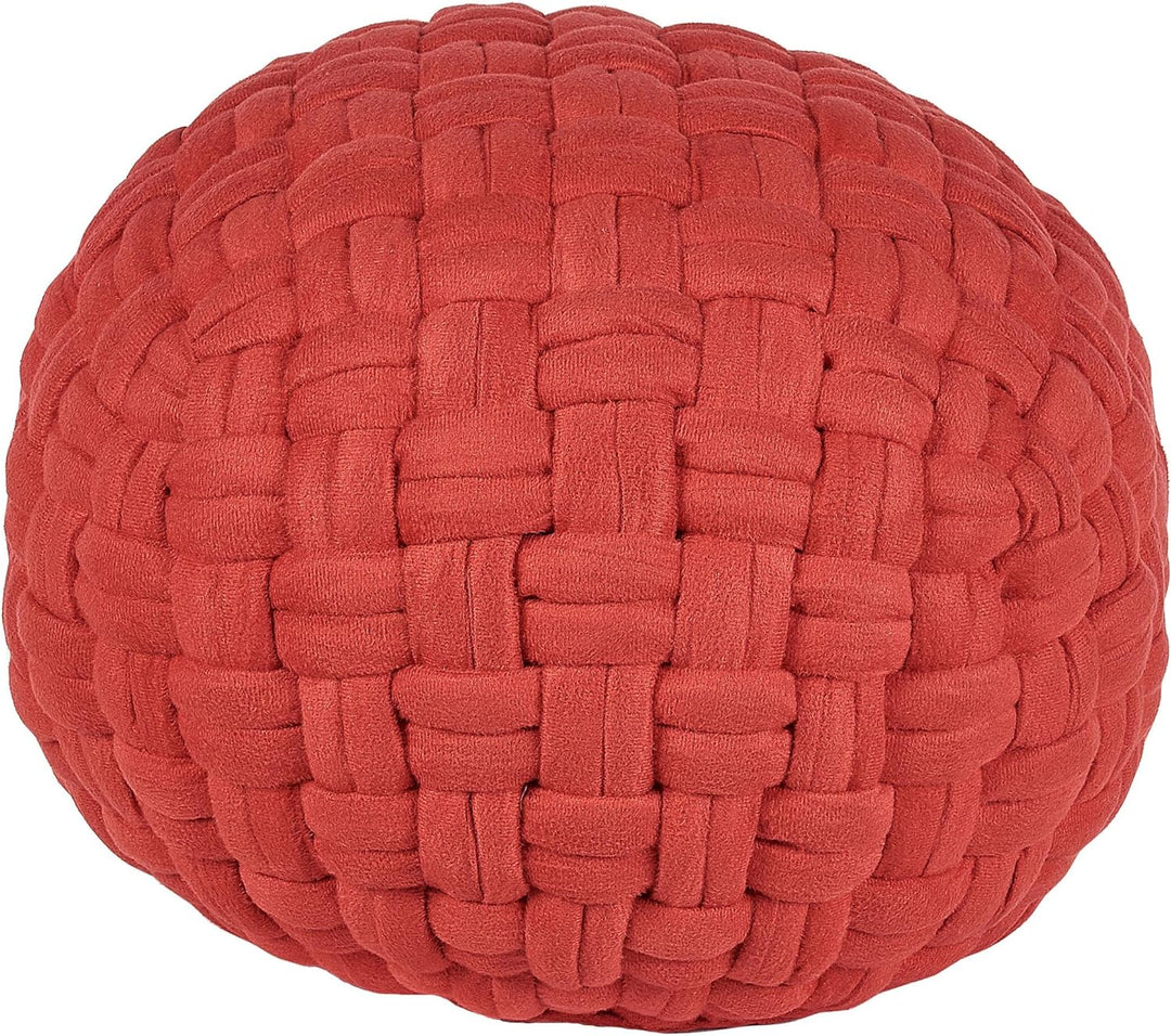 Trendy Ottoman in Rot Samtstoff 45x35 cm Hopa