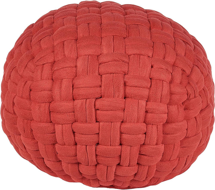 Trendy Ottoman in Rot Samtstoff 45x35 cm Hopa