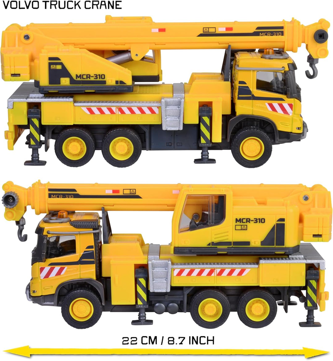 Majorette Auto-Set Volvo FH16 Truck mit Radlader (35 cm) - grosser LKW mit Anhänger, Bagger-Fahrzeug