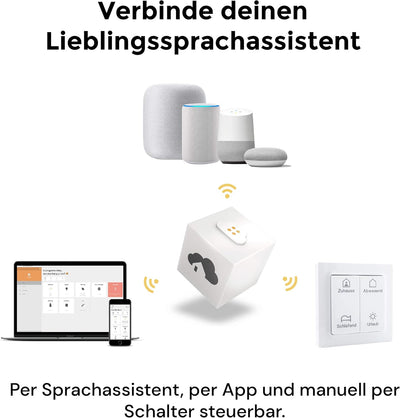 homee Smart Home Starter-Set mit Zentrale und EnOcean Cube - Steuerung per App - Sprachsteuerung mit