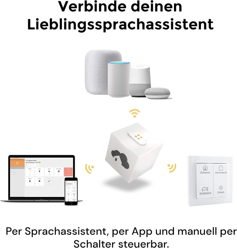 homee Smart Home Starter-Set mit Zentrale und EnOcean Cube - Steuerung per App - Sprachsteuerung mit