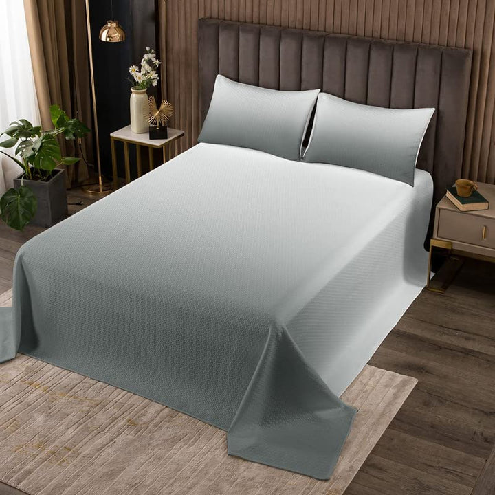 Tagesdecke mit Farbverlauf grau Ombre gesteppt grau weiss Tagesdecke Set für Kinder Jungen Mädchen F