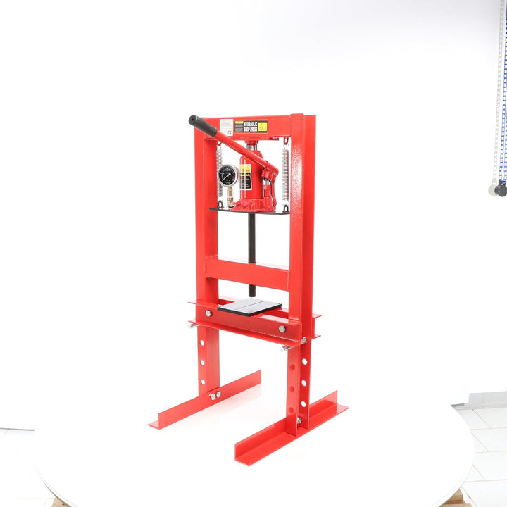 Wiltec 6T Profi Werkstattpresse, 300mm, Hydraulikpresse aus Stahl, Rahmenpresse mit Manometer, Lager