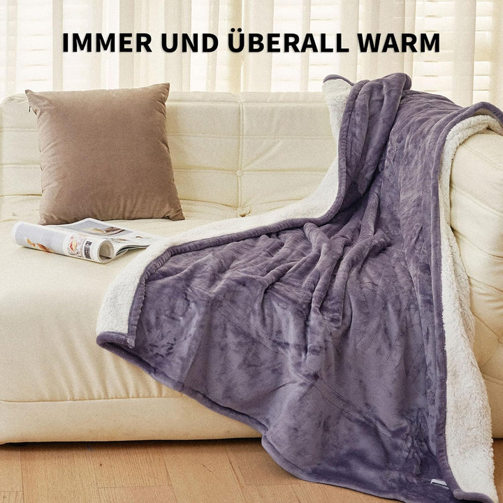 JET'S HOME Heizdecke 130x180cm - Wärmedecke Heizdecke mit Abschaltautomatik Einstellbarer Timer 10 S