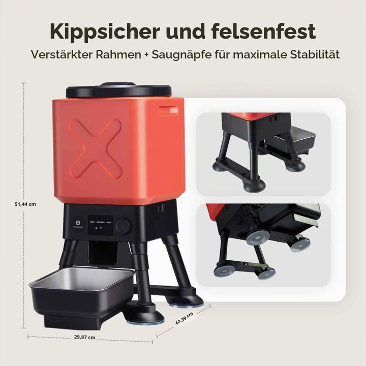 14L Automatischer Hundefutterspender für grosse Rassen - Extra grosse Kapazität, Anti-Blockage, zeit