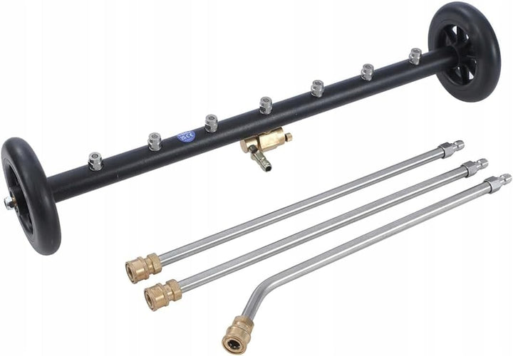 Lanze für Unterbodenwäsche – 275 bar 7 x 40° Düsen | Edelstahl, Schnellkupplung 1/4" | Unterbodenrei