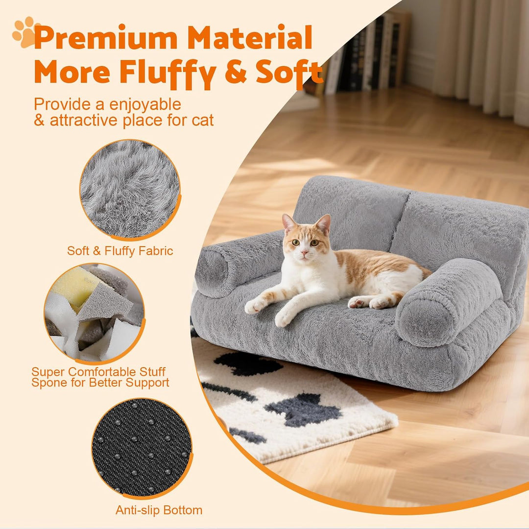 Gimars Grosse Katzen-Couch für Katzen und Kleine Hunde – 10% mehr Füllung, Orthopädisches, Flauschig