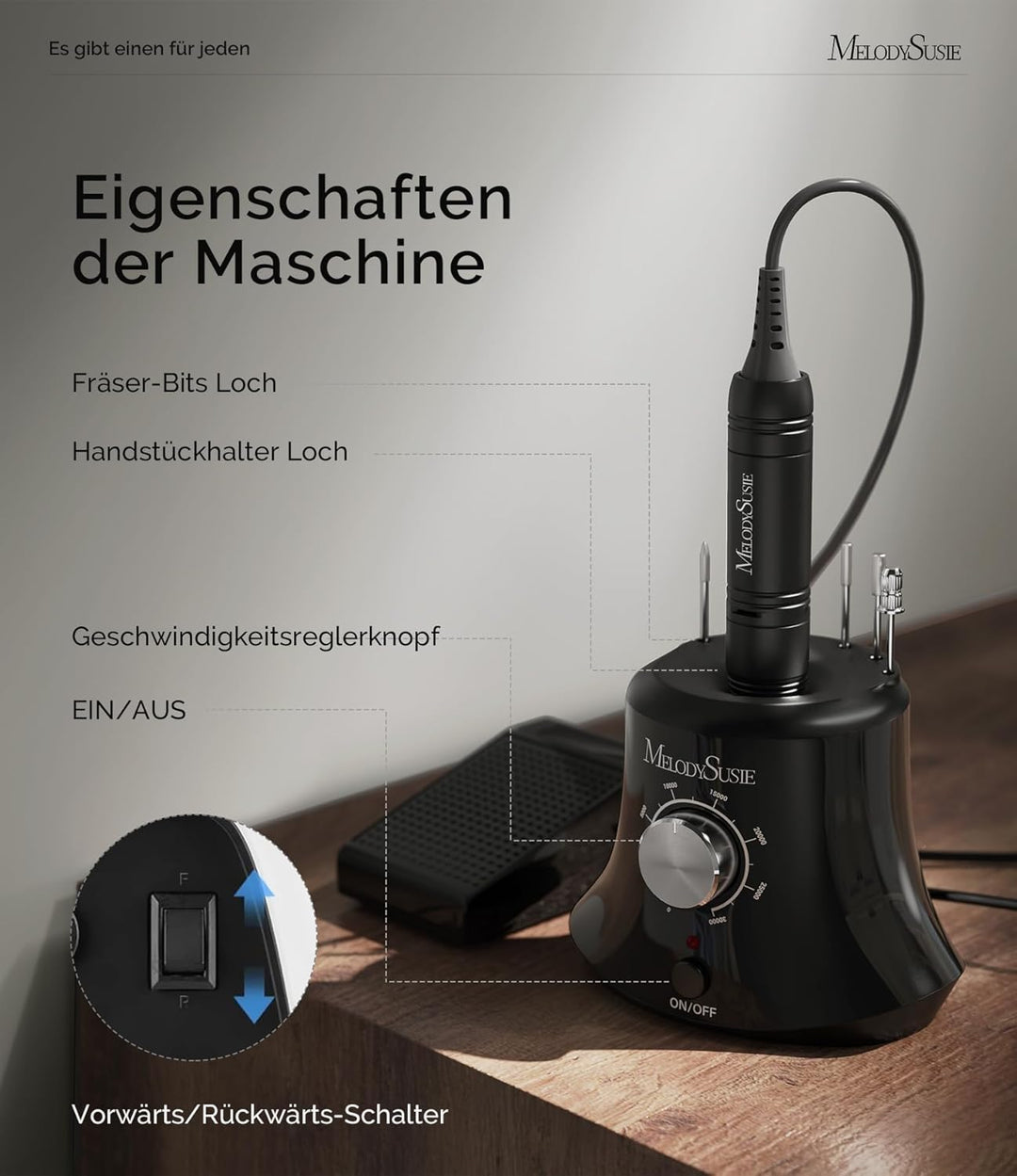 MelodySusie Elektrische Nagelfräser 30000 U/Min Professionelle Elektrische Nagelfeile Maniküre Pedik