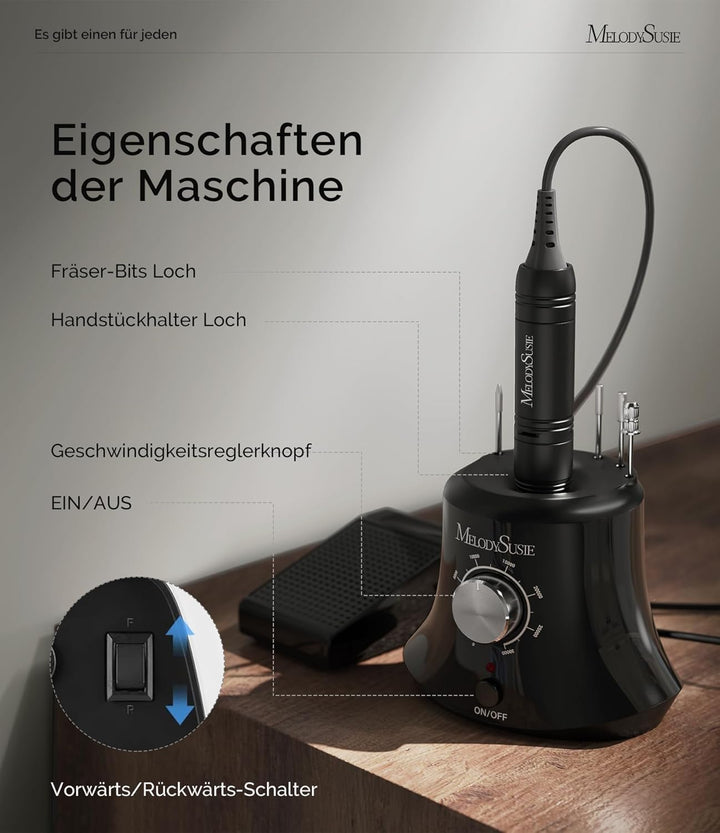 MelodySusie Elektrische Nagelfräser 30000 U/Min Professionelle Elektrische Nagelfeile Maniküre Pedik