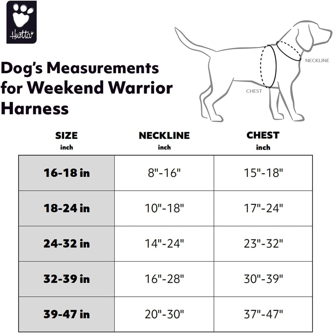 Hurtta Weekend Warrior Hundegeschirr, Brust Geschirr für Hunde, Schwarz 60-80 cm, 24-32 in