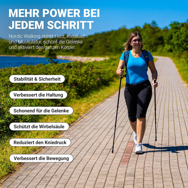 MSPORTS Nordic Walking Stöcke Carbon Premium - aus hochwertigem Carbon - Superleicht - individuell e