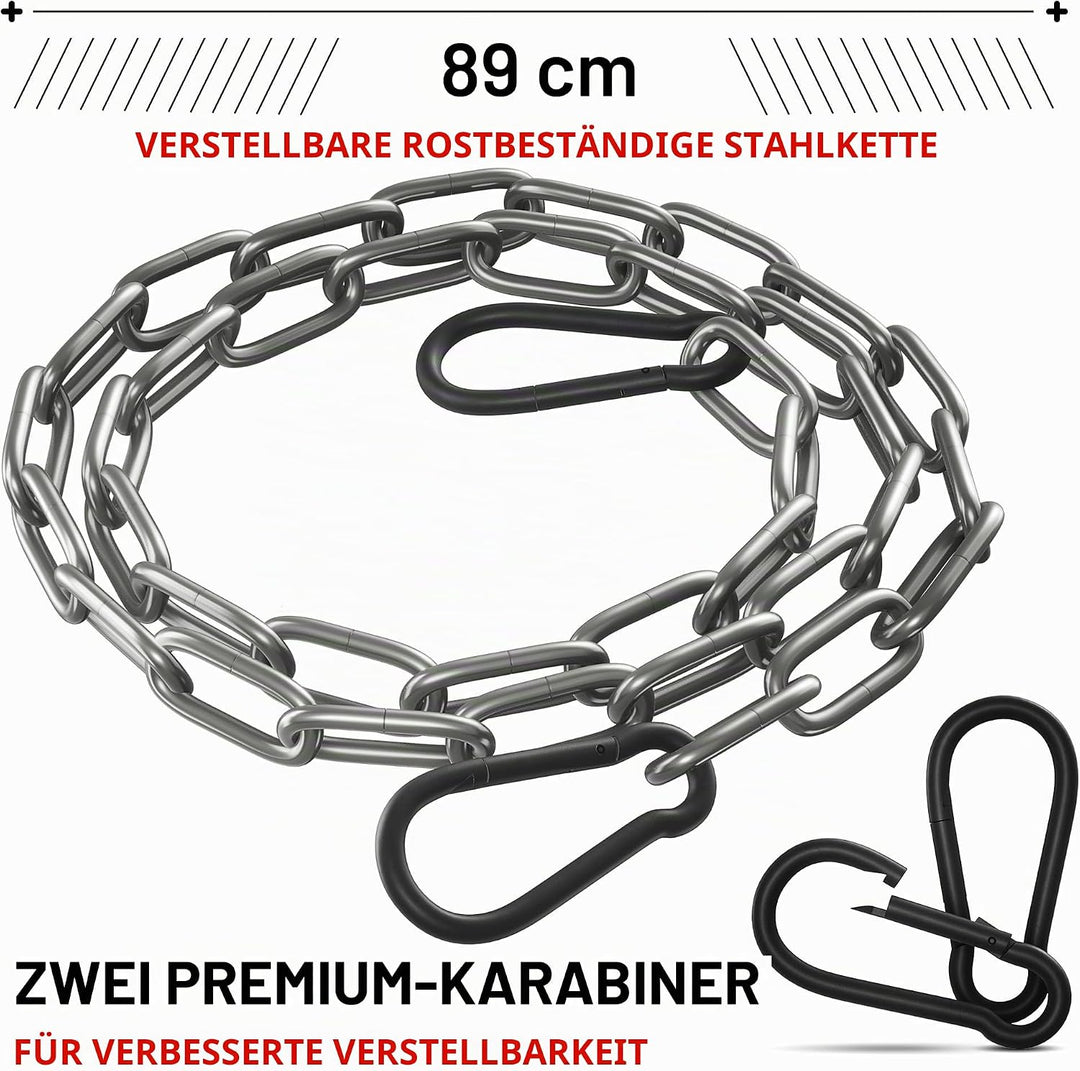 Neck Trainer Neck Training - 7 mm Neoprene Padded Neck Trainer with 110 cm Long Adjustable Steel Cha