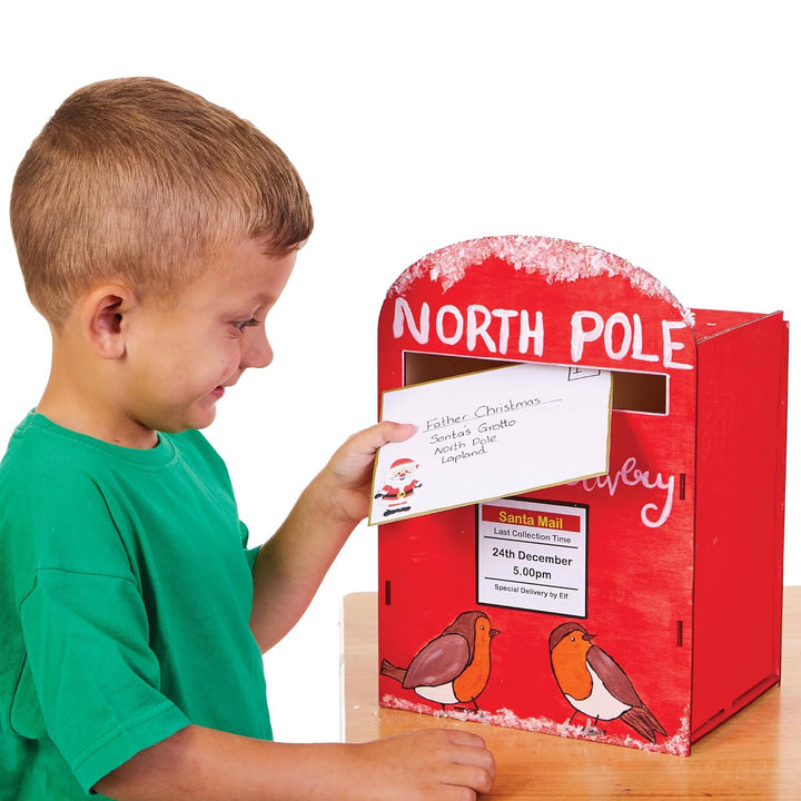 Baker Ross FX846 Briefkasten-Set - 1 Set, Holzbastelsets zum Bemalen und Dekorieren für Kinder, Mitt