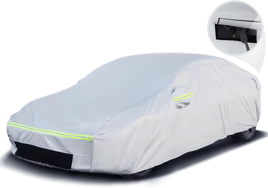 Favoto Autoabdeckung für Tesla Model 3 - Wasserdicht Model 3 Abdeckplane Wetterfest 6 Schichten PEVA