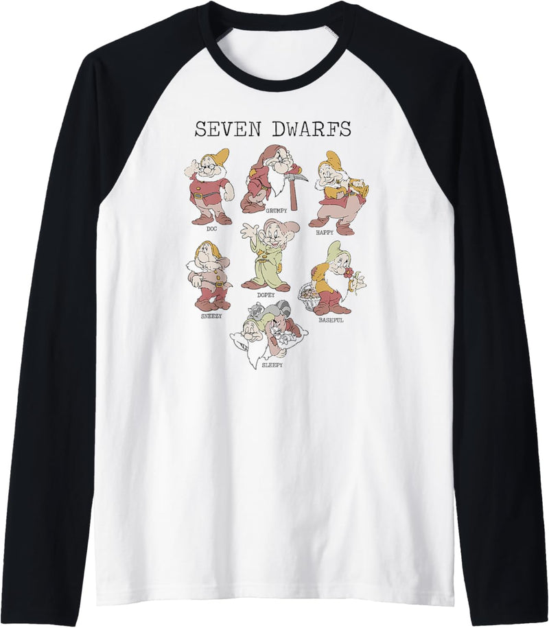 Disney Snow White Seven Dwarfs Portraits Raglan