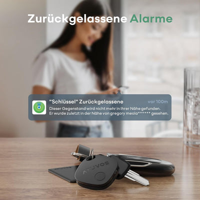 ATUVOS Schlüsselfinder Keyfinder, Smart Air Tracker Tag Kompatibel mit Apple Wo ist? APP (iOS NUR, A