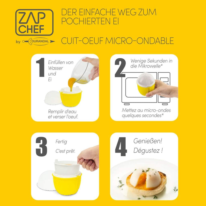 Durandal Eierkocher Mikrowelle | Crackin‘ Egg Mikrowellen Eierkocher | Ideal zum pochieren & als Ome