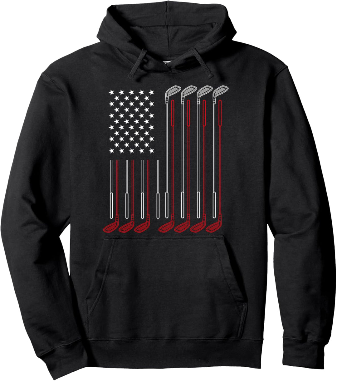 Hobby Golfspieler Golfer Amerika Flagge Golfplatz Golf Pullover Hoodie