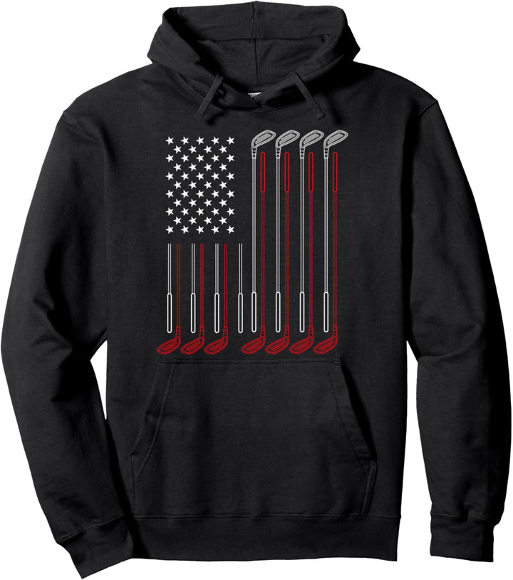 Hobby Golfspieler Golfer Amerika Flagge Golfplatz Golf Pullover Hoodie