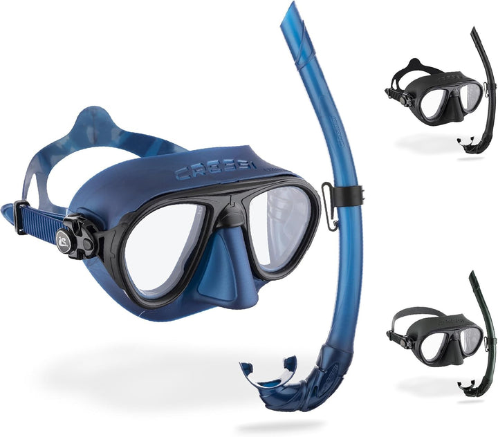Cressi Schnorchelset Erwachsene Calibro & Corsica Blau Nery Einheitsgrösse Single, Blau Nery Einheit