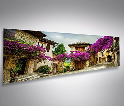 islandburner Bild Bilder auf Leinwand Dorf in der Provence Lavendel Panorama XXL Poster Leinwandbild