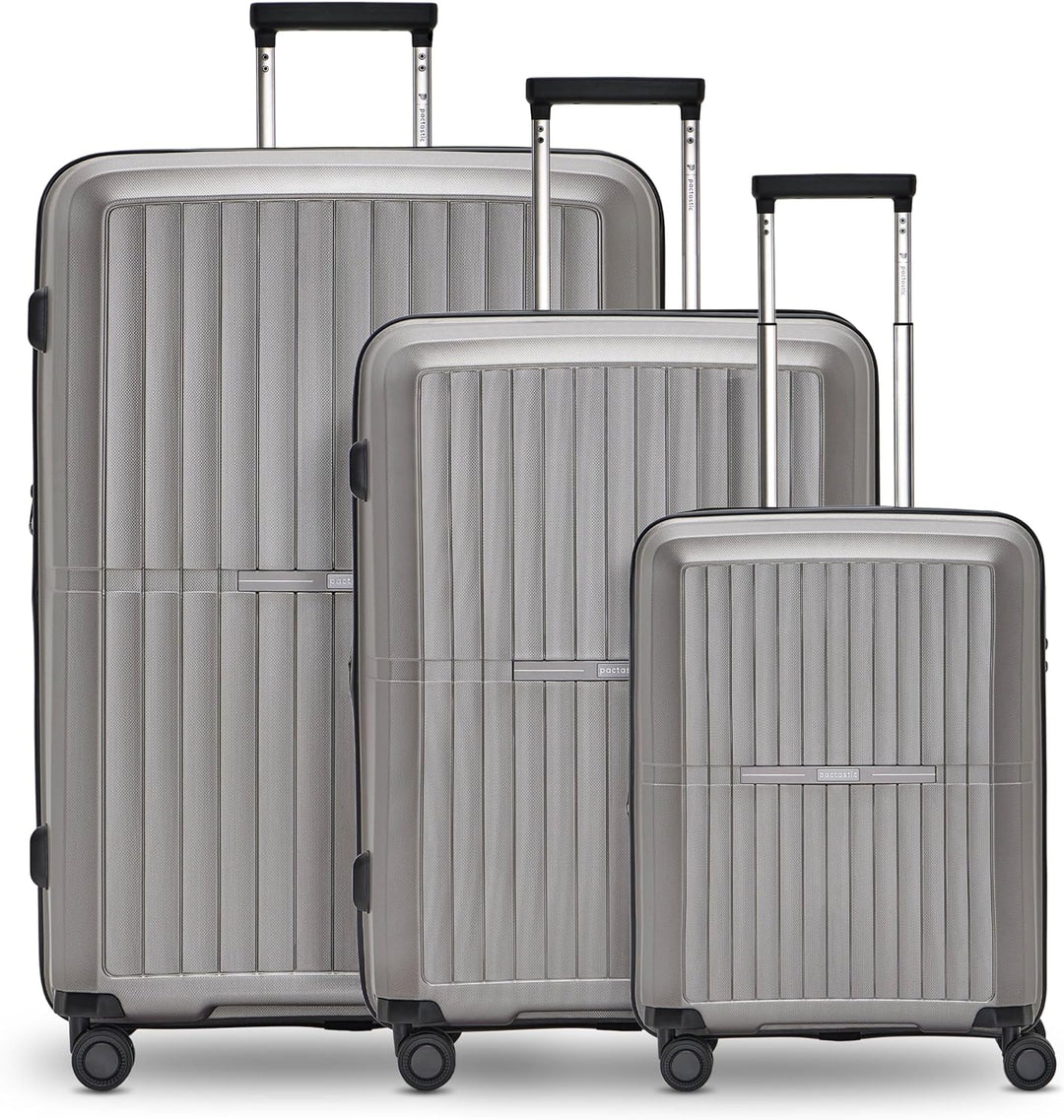 Pactastic Ultra leicht Hartschalen Koffer-Set 3-teilig | Robustes Polypropylen Material | mit Dehnfa