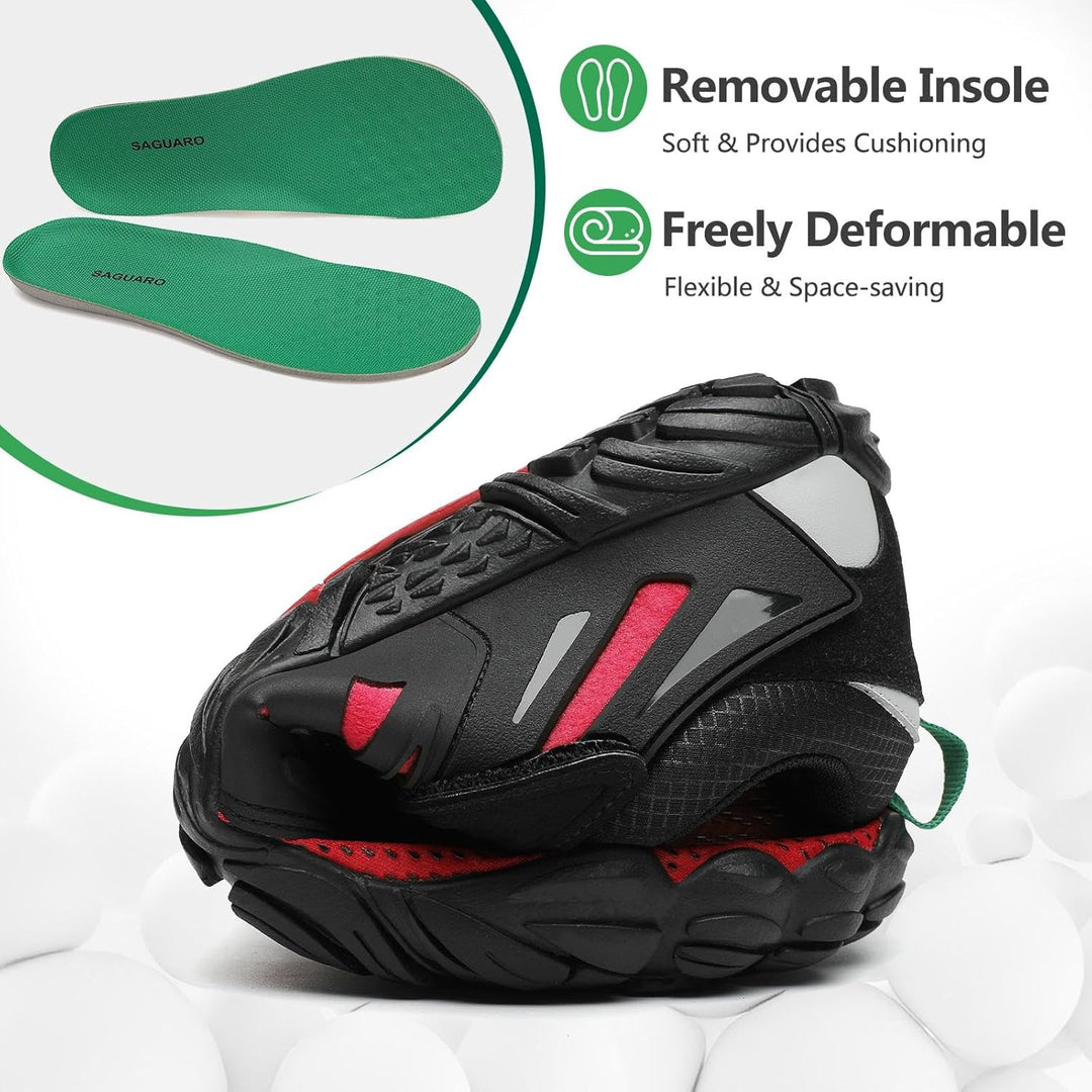 SAGUARO Unisex Barfussschuhe Outdoor Barfussschuhe rutschfest Fitnessschuhe Gr.36-48 38 EU Karminrot