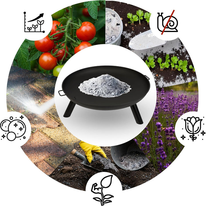 Berdsen Feuerschale 80 cm Feuerstelle Outdoor Feuerkorb Garten Rostfrei Stahl Pulverbeschichtet Schw
