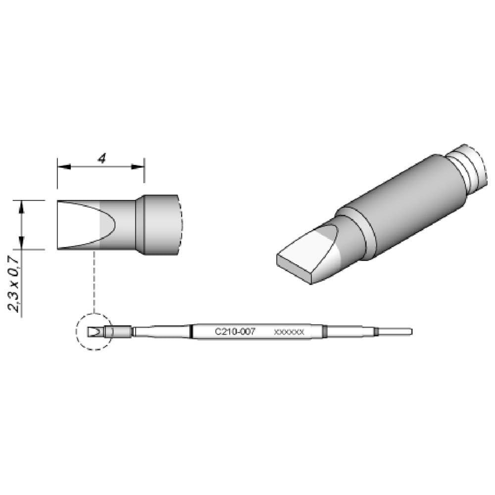 JBC C210007 Lötspitze für T210, meissel