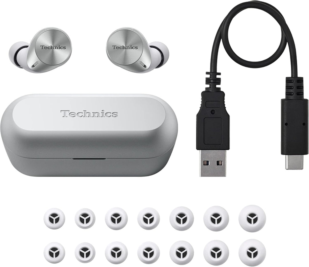 Technics EAH-AZ60E-S Kabellose Ohrhörer mit Geräuschunterdrückung, Multipoint-Bluetooth, komfortable