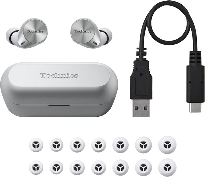 Technics EAH-AZ60E-S Kabellose Ohrhörer mit Geräuschunterdrückung, Multipoint-Bluetooth, komfortable