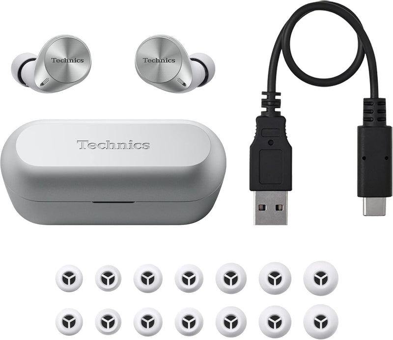 Technics EAH-AZ60E-S Kabellose Ohrhörer mit Geräuschunterdrückung, Multipoint-Bluetooth, komfortable
