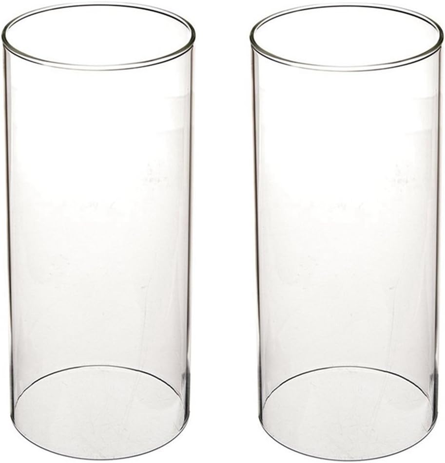 Tensquare Glaszylinder ohne Boden für Kerzen | Hurrikan Kerzenhalter Glas | Offenes Glasrohr Gross |