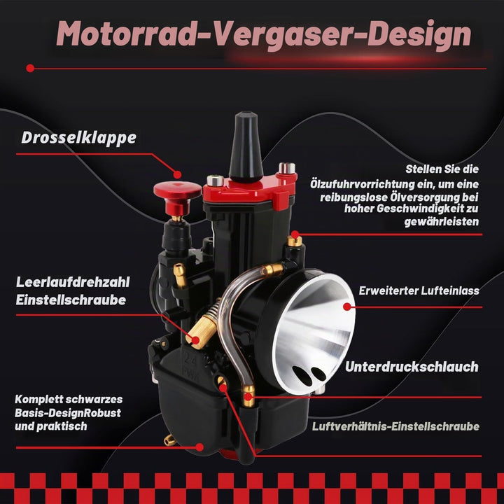 JFG RACING Motorrad PWK 34 mm Vergaser für 125 cc 150 cc 175 cc 200 cc 250 cc ATV Dirt Bike – Schwar