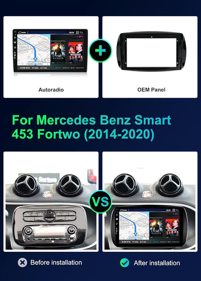 SXAUTO ¦ 8G+256G ¦ Android 12 IPS Autoradio für Benz Smart 453 Fortwo (2014-2020) - Eingebaut Carpla