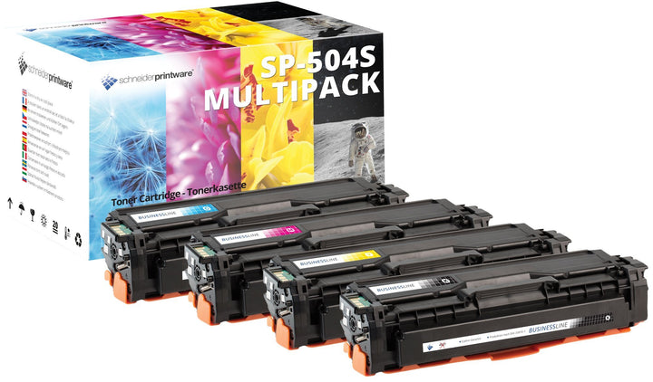 4 Schneider Printware Toner | 35% höhere Druckleistung | kompatibel zu Samsung CLT-P504C für Samsung