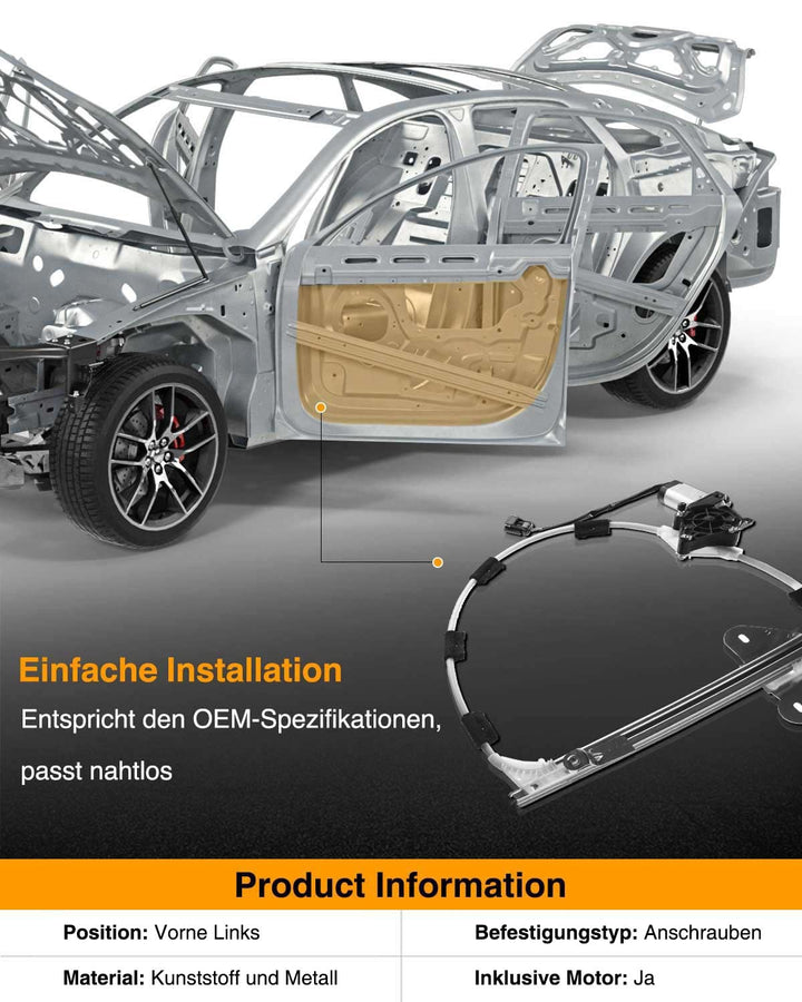 Frankberg Elektrisch Fensterheber Mit Motor 2-Polig Vorne Links Kompatibel mit Cherokee XJ SUV 1997-