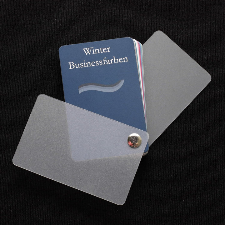 Farbpass Business Winter (cool Winter) als Fächer mit 34 typgechten Farben zur Farbanalyse, Farbbera