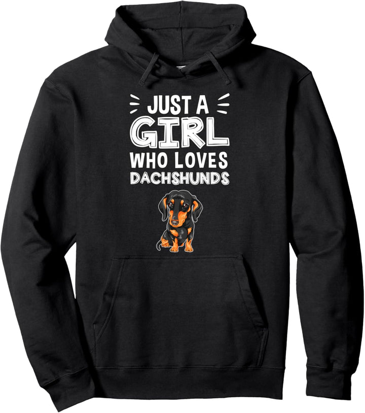 Damen Nur ein Mädchen das Dackel liebt Geschenk Dackel Pullover Hoodie