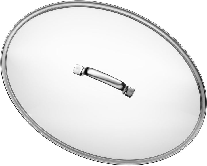 WMF Schmorpfanne/Fischpfanne oval 38 x 26 cm, mit Glasdeckel, Cromargan Edelstahl beschichtet, Induk