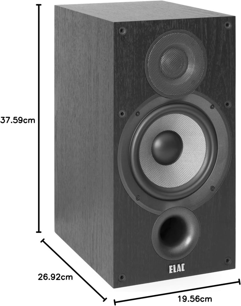 ELAC DEBUT B6.2 Regal-Lautsprecher Schwarz dekor Single, Single